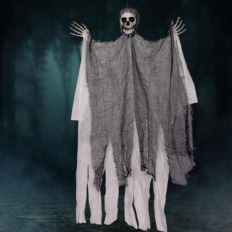 Scary Halloween Skull Hanging Ghost Party Decoration Creepy Skull Ghost Pendant for Halloween Themed Parties