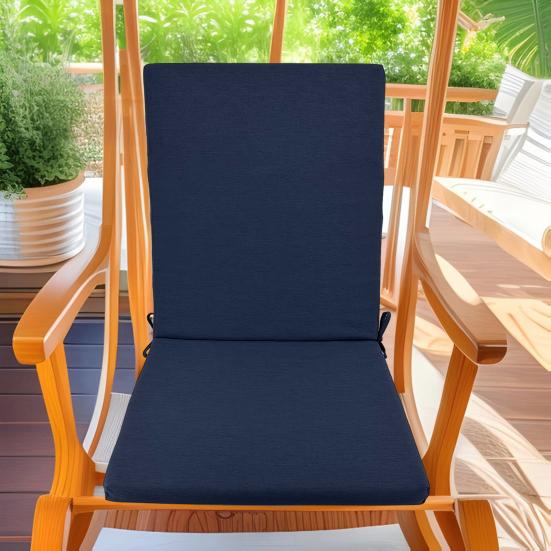 Yousheng Rocking Chair Cushion 18 Inch X 19 Inch Floral Seat Cushion with Straps Rain-Proof Fade Resistant Back Seat Cushion for Outdoor Dining Chair