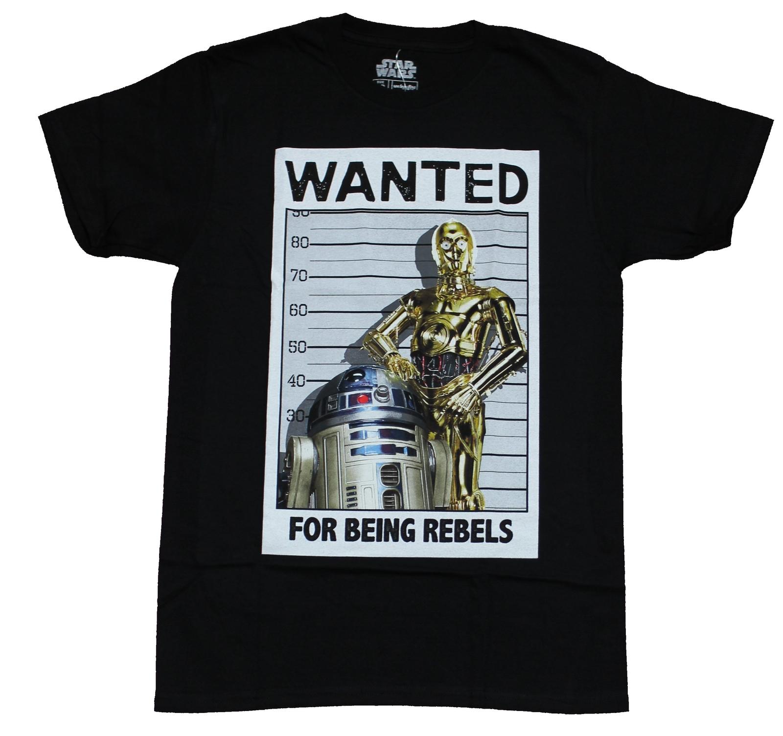 Star Wars Adult New T-Shirt - Wanted For Being Rebels C-3PO & R2-D2 XXXXL
