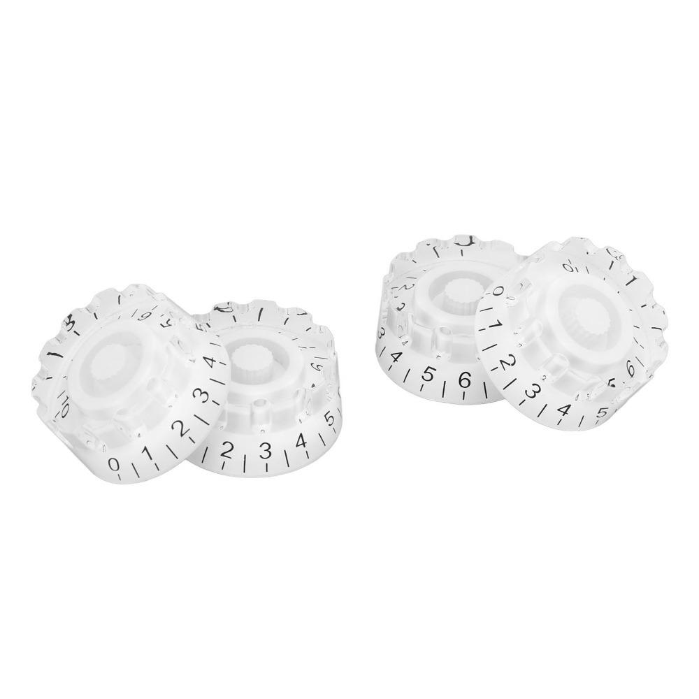 4PCS Acrylic Material Knurled Metal Knobs Electric Guitar Guitar Knob Electric Guitar белый