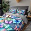 3Pcs Colorful Butterfly Floral Bedding Duvet Cover Set Butterfly Garden Bedding Quilt Set Butterfly Themed Spring Butterfly