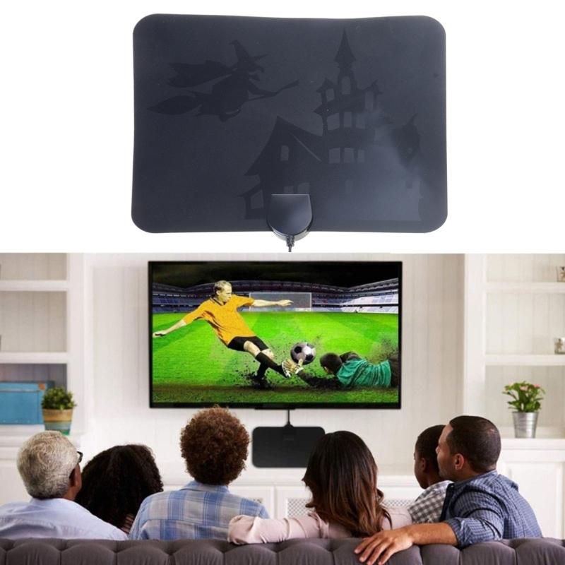 4K 1080P High Gain HD TV DTV Box Digital TV Antenna 120Miles Booster Active Indoor Aerial Flat Design TNT Antenna Replac