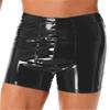 Mens Patent Leather Boxer Briefs Wet Look Shorts Elastic Waistband Bulge Pouch Design Clubwear