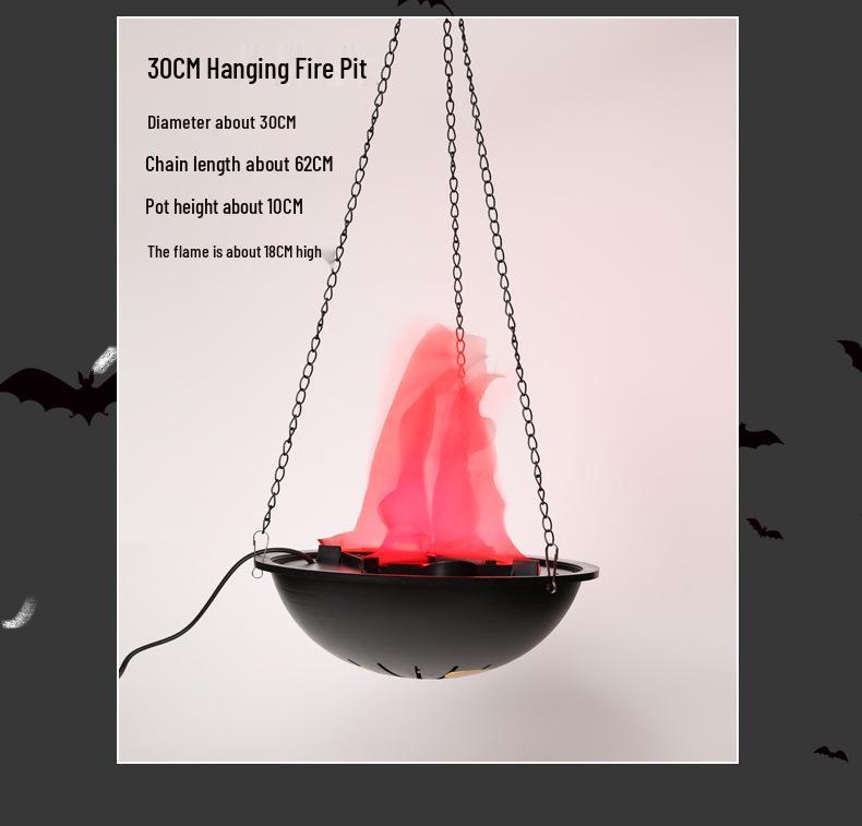 LED Halloween Flammen Feuerstelle Ornamente - Gruselige Hängedekorationen mit künstlichen Flammen für Spukhaus