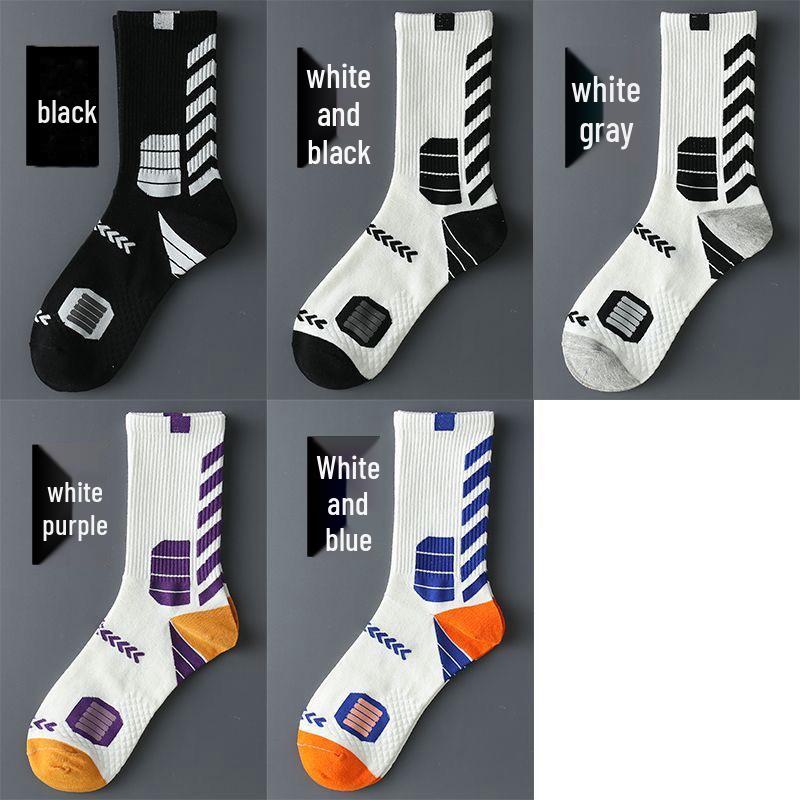 

Новые мужские элитные баскетбольные спортивные носки средней длины one size синий/белый