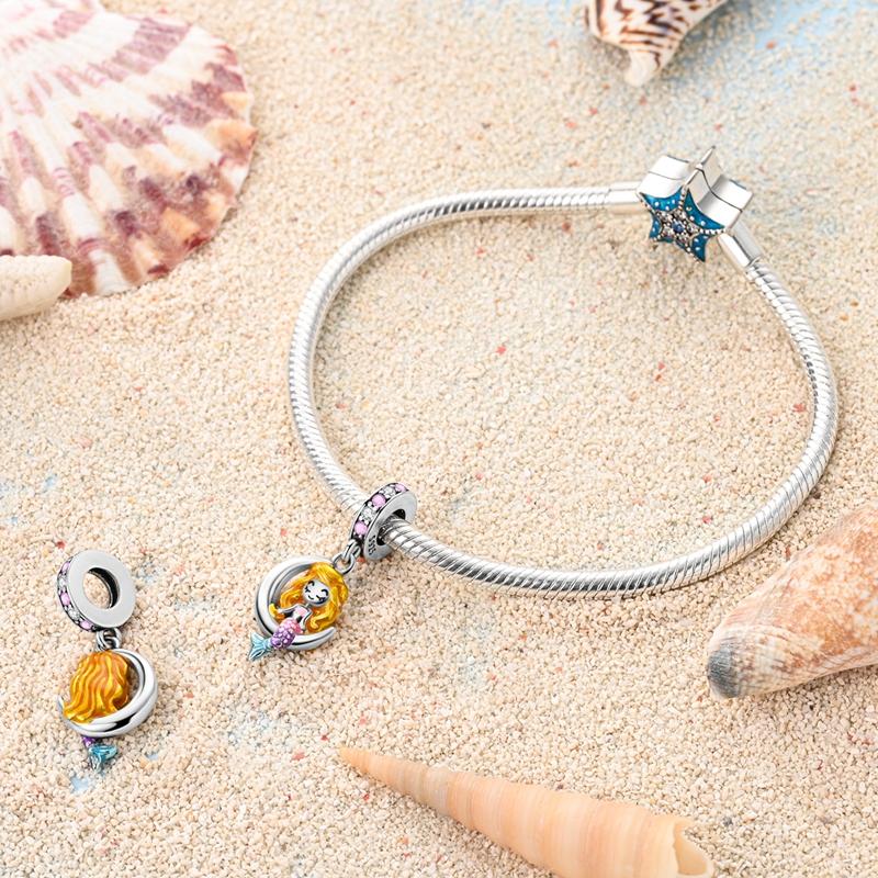 Copper Sun Moon Star Theme Multiple Styles Fashionable Charms Beads Fit Pan Genuine Bracelets Handmade DIY Jewelry