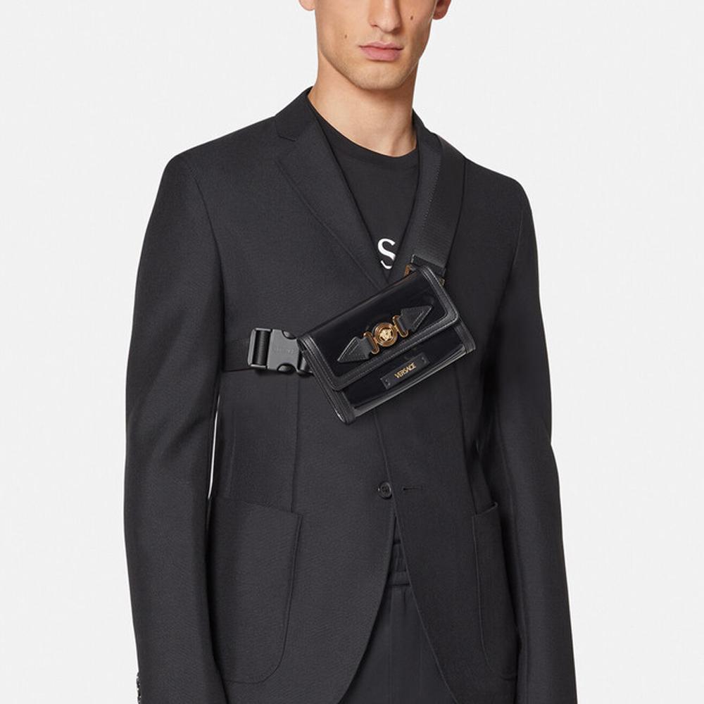 Versace Medusa Gold Hardware Waist Bag Men Bags Black 1005207-1A03448-1E38V
