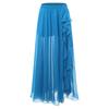 Gonna Chiffon Danza del Ventre da Donna Vita Elastica Volant a Cascata Spacco Laterale Costume da Ballo Svasato