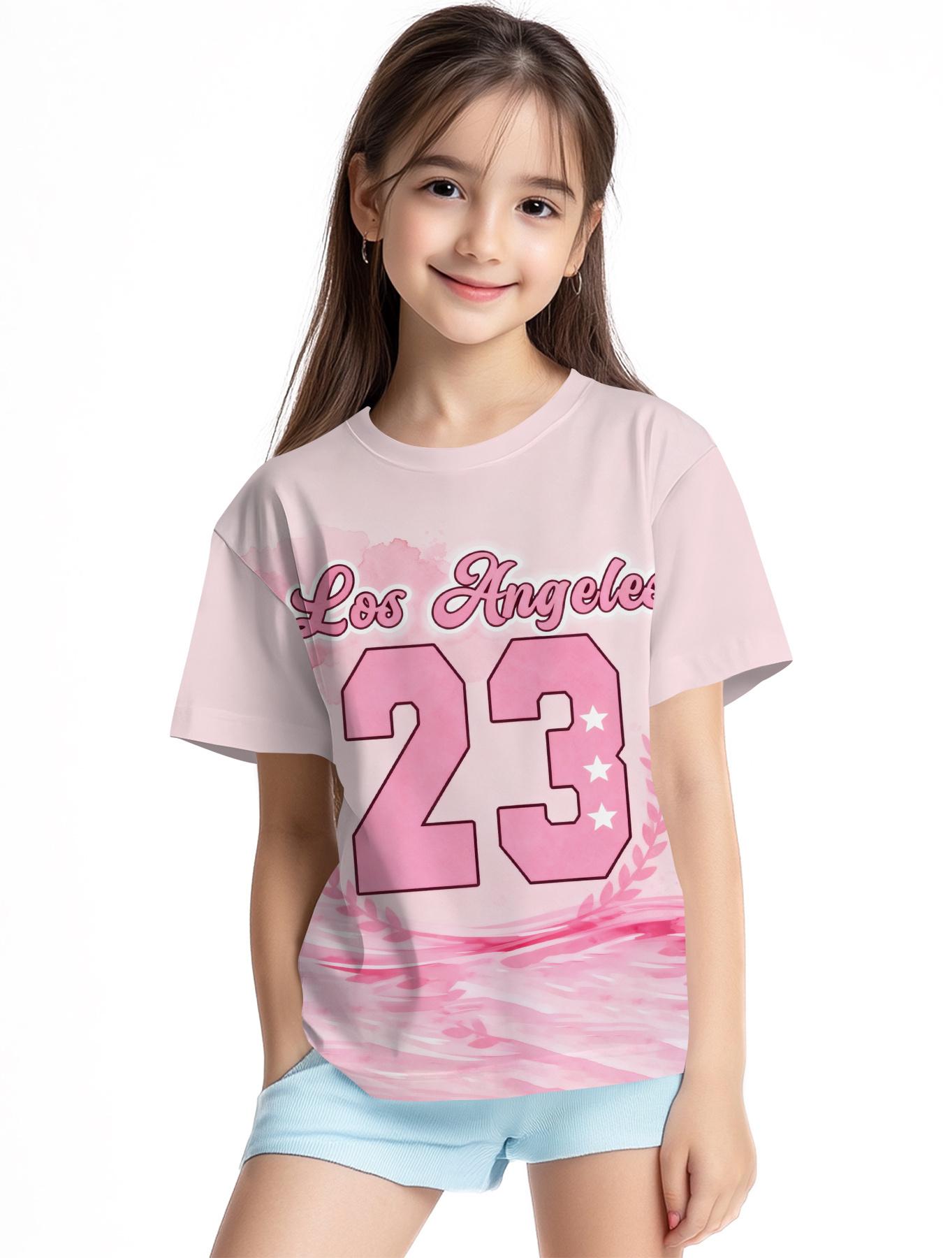 

3D printing new fashionable girls clothing, cute girls short-sleeved T-shirts, 100