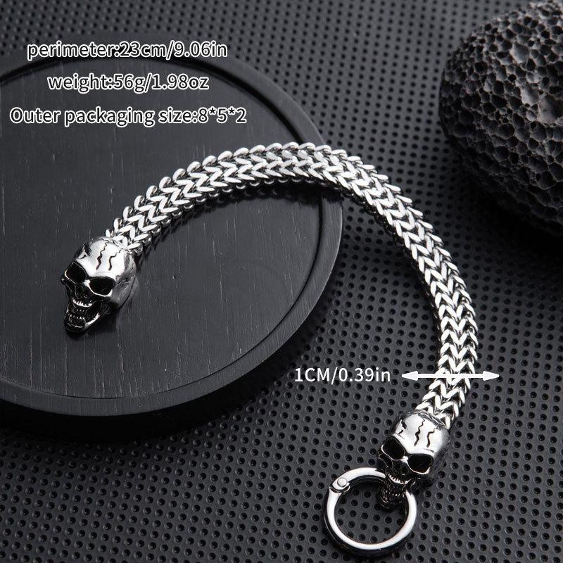 Men's Bracelet Retro Punk Style Stainless Steel Snake Head Beast Head Skull Jewelry Does Not Fade