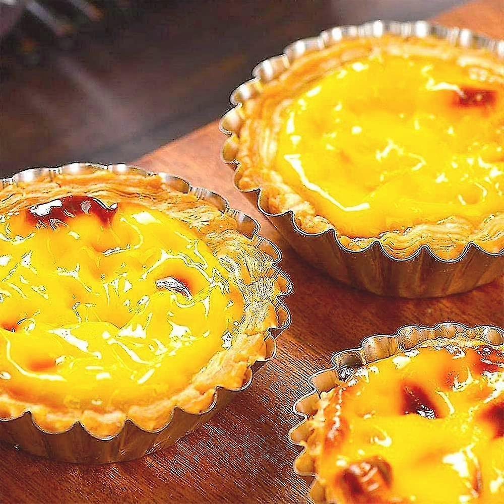 20 Pieces Mini Quiche Mold, Egg Tart Mold, Tartlet Mold, Non-stick And Heat Resistant Reusable Tumbler, For Baking Pies, Muffins And Cupcakes, Silver