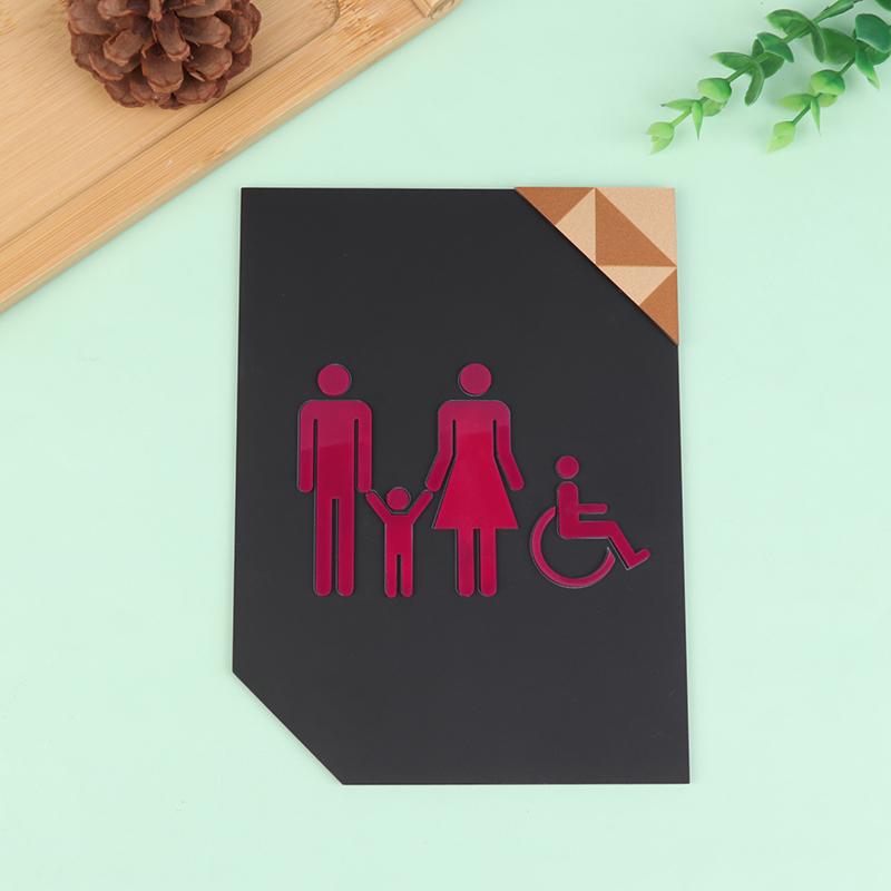 Bathroom Instruction Sign Restroom Signage Wc Wall Sticker Hotel Restaurant Public Shope Toilet Signage
