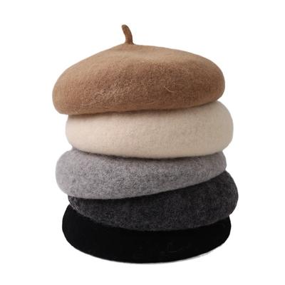 Autumn Winter Baby Girls Beret Hat Korean Warm Wool Hats for Kids Solid Color Toddler Infant Beanie Classic Children Accessories