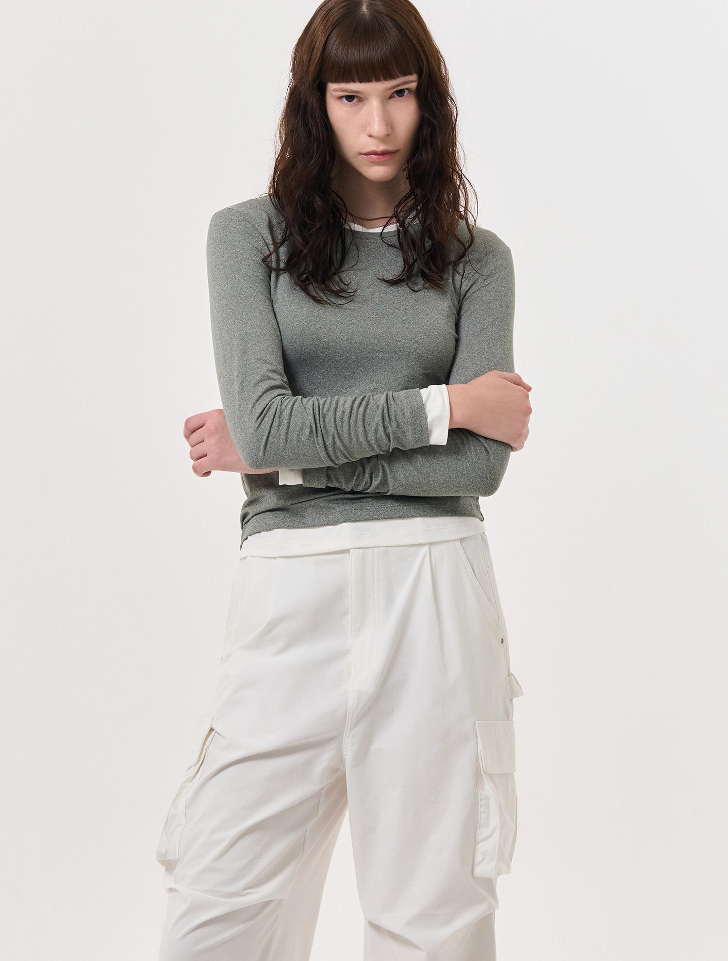 General Idea Hit All Day Crew Neck T-Shirt [Melange Grey] / Wbd4L01530 Melange Grey/Xl