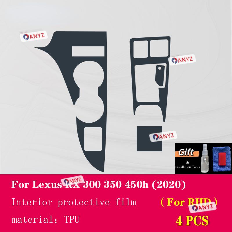 For Lexus RX 300 350 H 2016- Car Interior Center Console Transparent TPU Protective Film Anti-scratc Repair Film Accessories