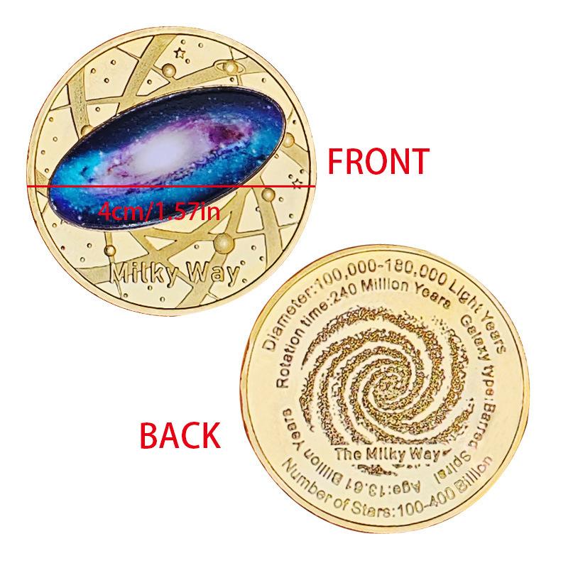 Five Commemorative Coins of the Milky Way Galaxy, Gold-plated and Silver Plated Commemorative Medals, Collecting Commemorative Gifts for Enthusiasts