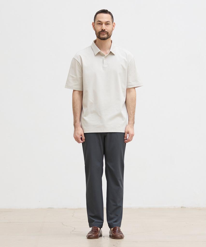 STCO Supima Cotton Collared Short Sleeve T-Shirt_Beige (Semi-Oversized Fit)_Stswb87Nsd