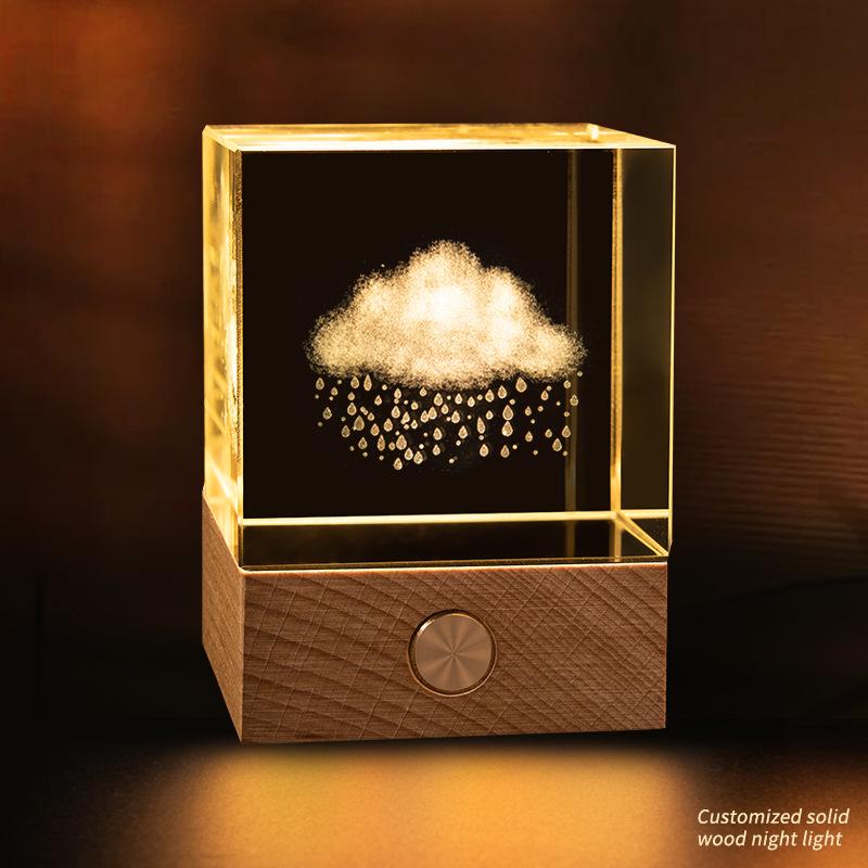 Starry Sky Cube Crystal Night Light: Creative Bedside Atmosphere Lamp