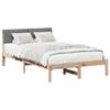 Brown and Dark Gray Bed Frame 120 X 190 Cm Solid Pine Wood
