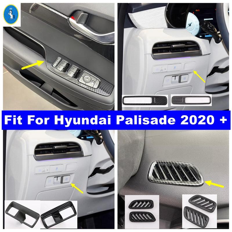ABS Auto Dashboard Air Outlet Vent / Glass Lift / Electrical Hand Brake Lights Panel Cover Trim For Hyundai Palisade -
