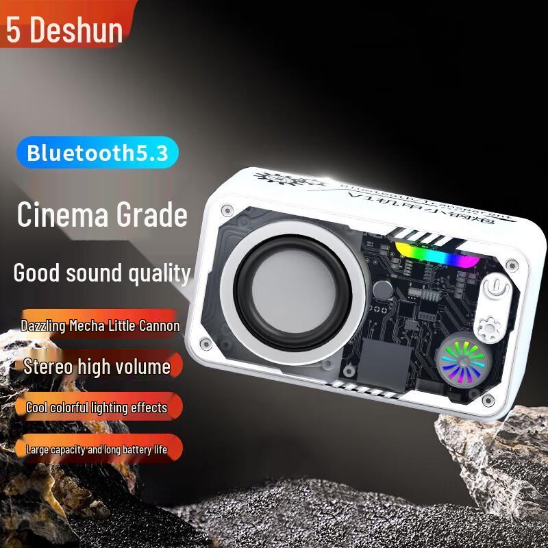 

DESHUN Mini Transparent RGB Bluetooth Speaker with Super Bass