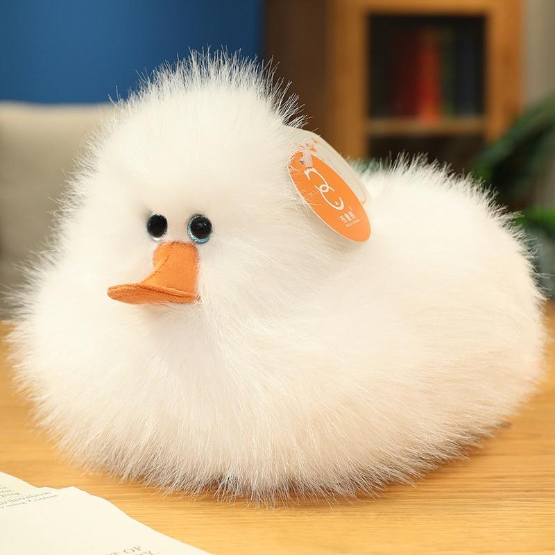 Cute simulation yellow duckling doll plush toy lying duck doll children accompany soothing doll