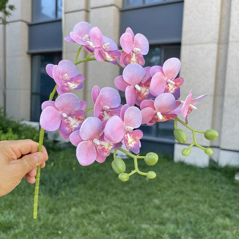 Phalaenopsis Artificial Flowers Fake Lifelike Mini Orchid Flower Stems for Wedding Event Home Decor
