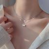 Fairy Women Clavicle Chain Elegant White Chalcedony Pendant Necklace for Teen Girls Women Daily Outfits