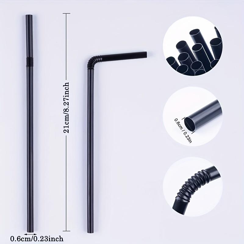500pcs Black Straws (0.23*8.27 Inches), Disposable Straws, Juice Straws, for Party Decoration, Beverage Cocktail Supplies, Cocktail Straws