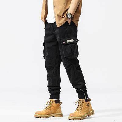 Men's New Autumn Wash Work Pants Japanese High-waist Drawstring Large Pockets Loose Sports and Casual Trousers