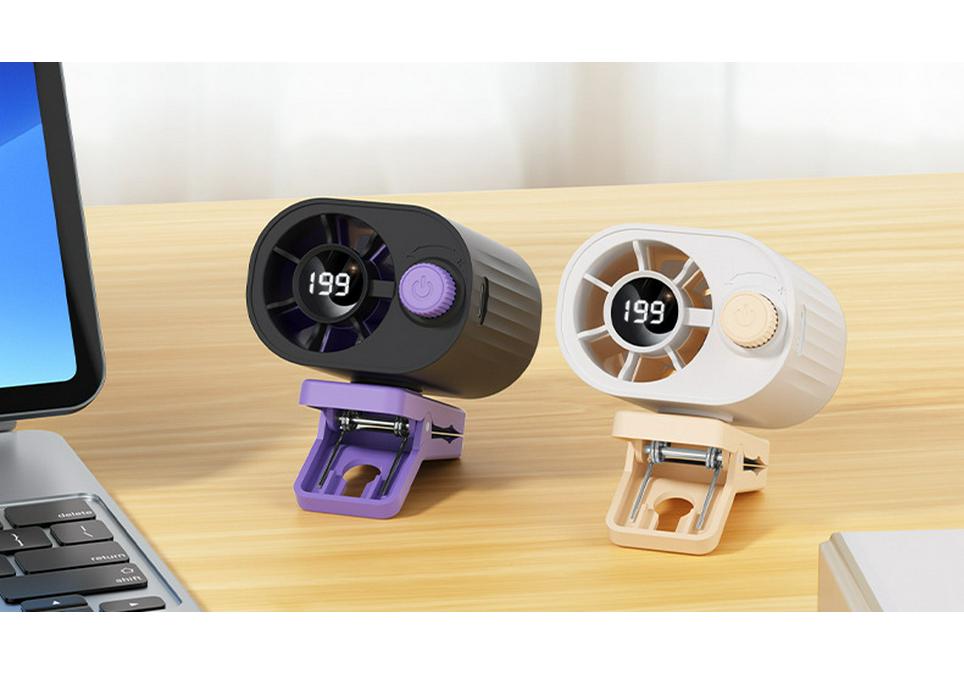 High-Speed Digital Display Clip Fan with Semiconductor Cooling and 100-Speed Settings