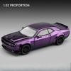 Electroplated 1/32 Alloy Dodge Hellcat Sports Car Model with Light and Sound Effects Collection Miniature Voiture Diecast Toy Vehicle