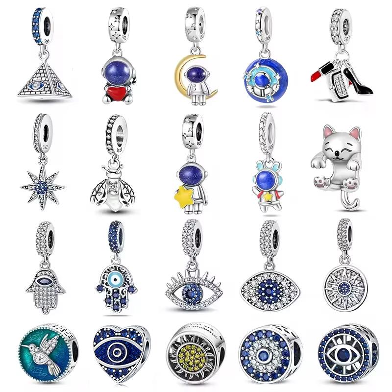 Fit Qikaola Original Bracelet Fashion Bee Astronaut Eiffel Tower Copper Charms Beads Fine Diy Birthday Jewelry For Women