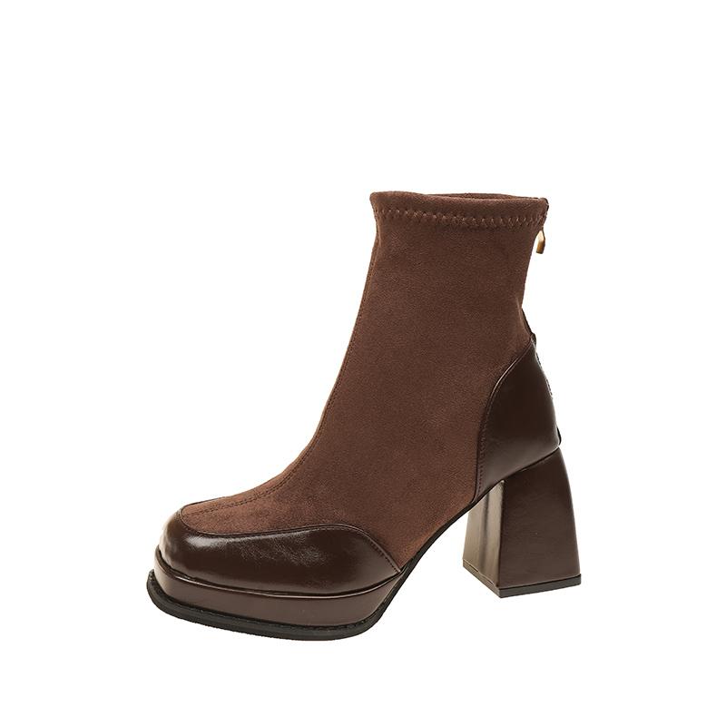 

Модные новые ботинки для женщины Нескользящие Осенне-зимние Однотонные 2024 Высокое качество Модные Уличные Женские Ботильоны Botines Mujer 40 коричневый