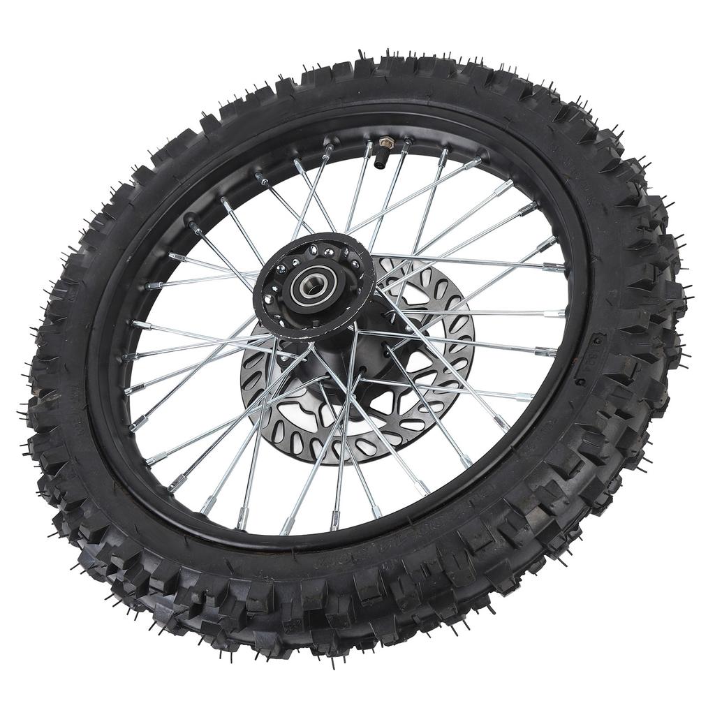 14 Inch Front Wheel Assembly 60 100 14 2.5 14 Tire Inner Tube 15mm Rim Axle with Brake Rotor for 125 140 150 160cc Pit