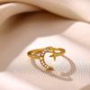 New 2026 Rings For Women Heart Double-Layer Gold Color Anillos Geometric Stars Moon Punk Vintage Ring Party Jewelry Her Gift