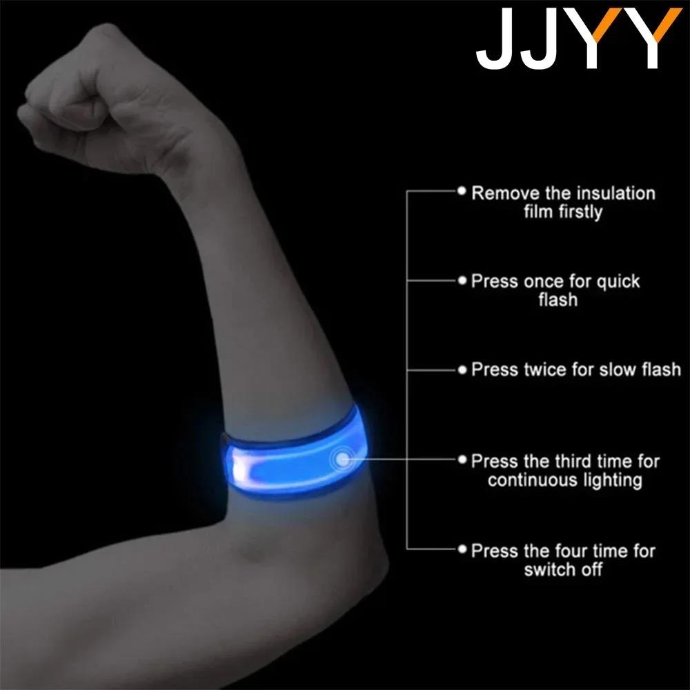 Outdoor Sports Night Running Armband - USB Rechargeable LED Light Reflective Safety Wristband for Cycling and Running