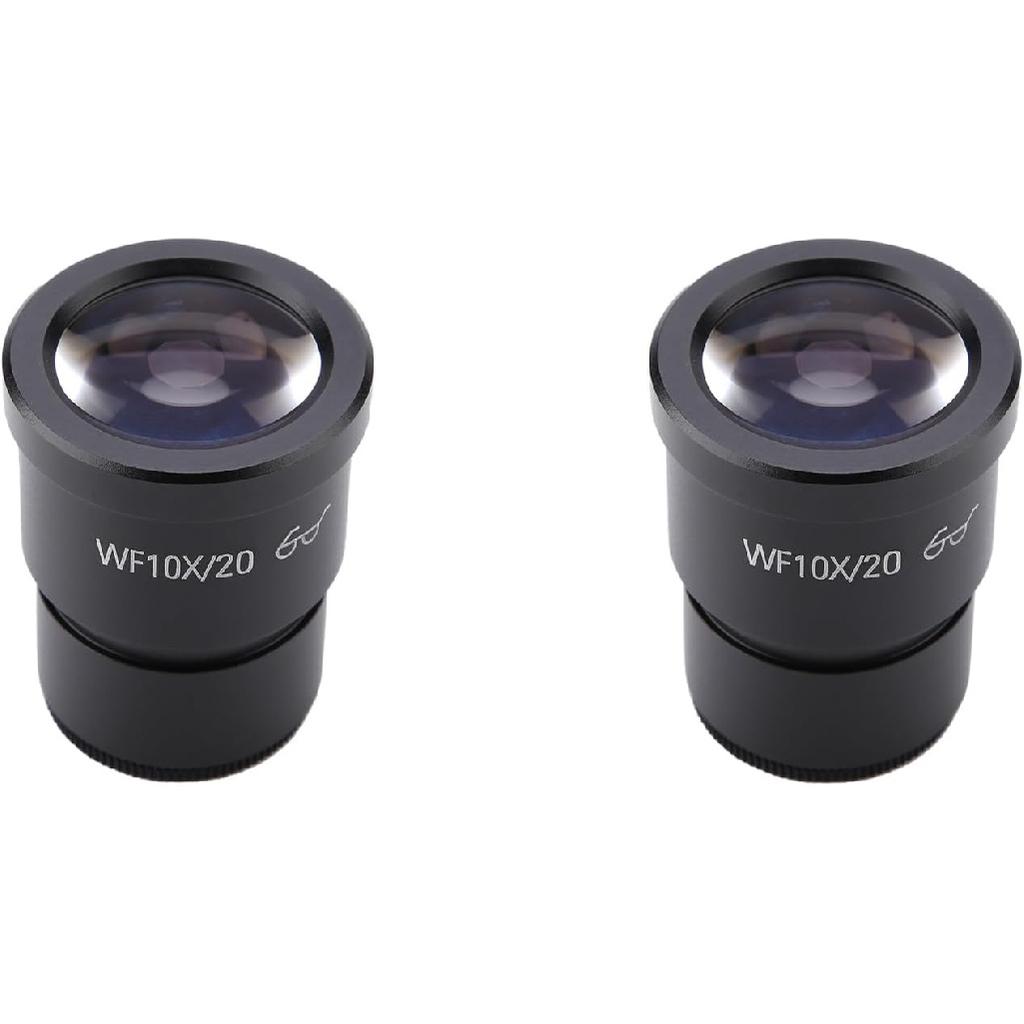 ZJchao 10X Stereo Microscope Eyepiece, 2 Pcs WF10X/20, Black, Optical Glass + Metal, Triocular Binocular Stereo Microscope, 30mm Mounting Size