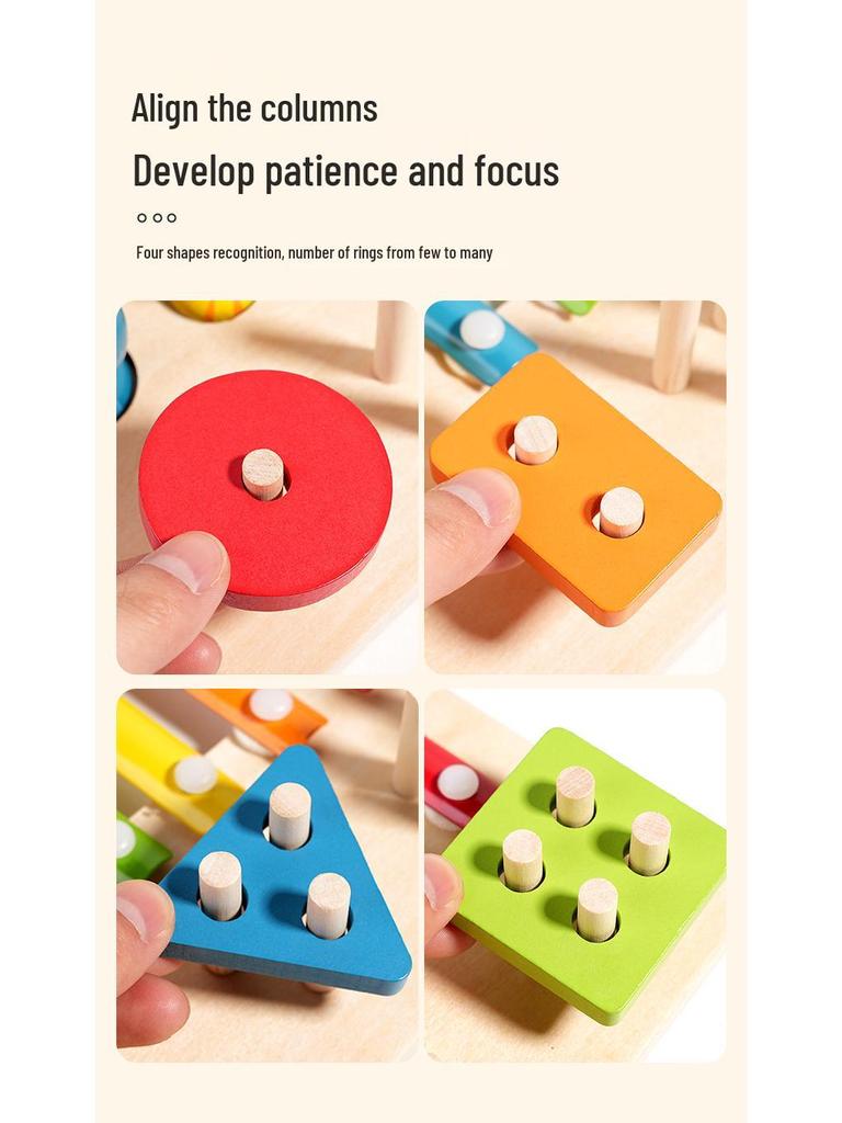 3-in-1 Angel- & Xylophon-Kognitives Spielzeug zur Form- & Farberkennung, Musikalische Erleuchtung