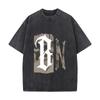 Gothic Letter Pn Grunge Marble Monogram Design Vintage Distressed Loose Streetwear Tops For Campus Days