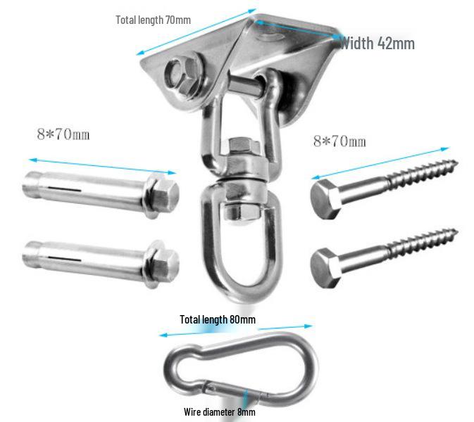 304 Stainless Steel Hammock Chair Swing Hook - Outdoor Rotating Plate & Hardware Accessories.