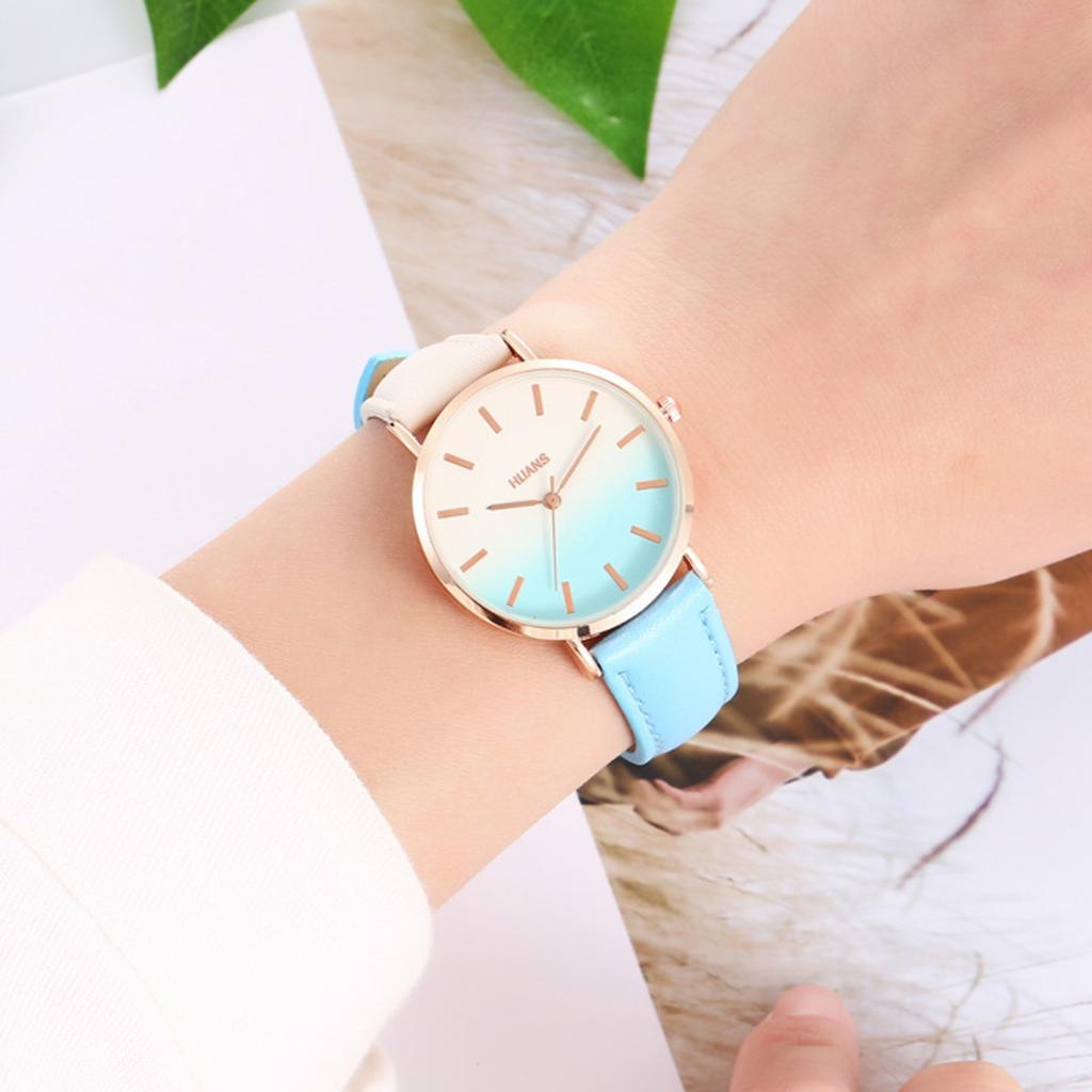 Fashion Pointer Watch Leather Wristband Women's Watch Quartz Watch