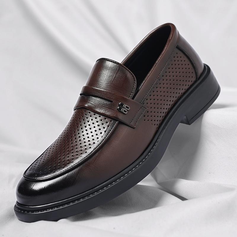 FashionBritish Style Leather Mens Shoes New Dress Shoes Slip-on Office Formal Shoes Male Wedding Party Flats Casual Business Footwear
