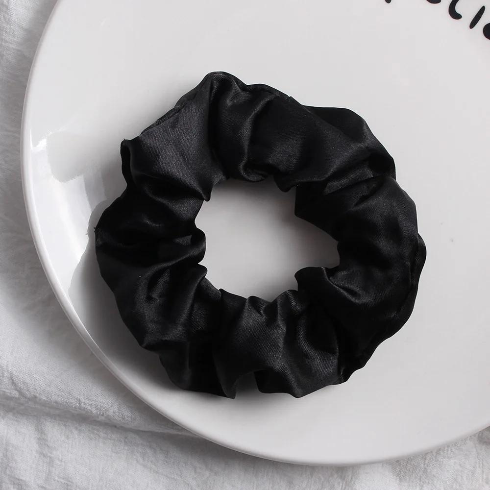 1piece Fashion Silk Scrunchies Solid Red Rubber Bands for Women Girls Korean Elastic Hair Bands Ponytail Hold Hair Accessories