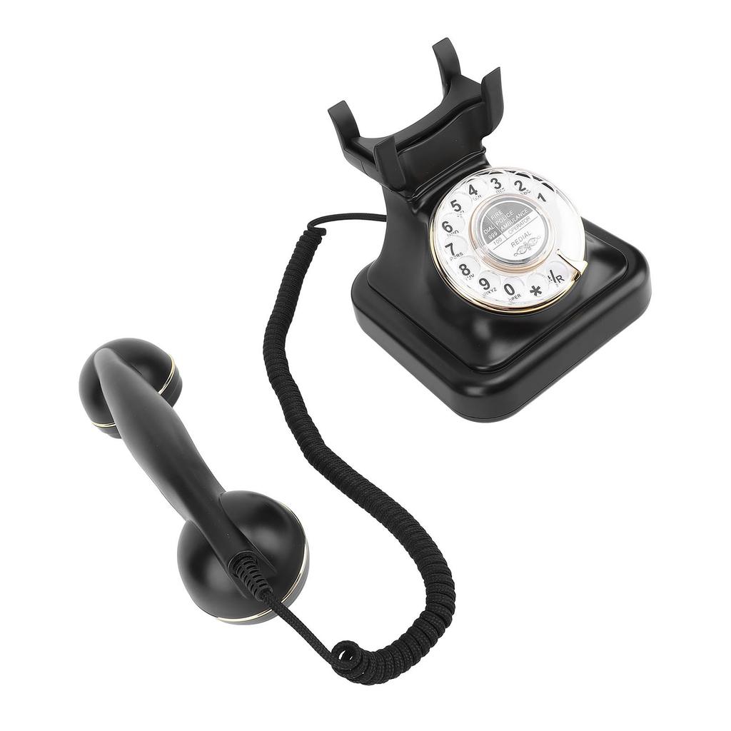Drehbares Retro-Telefon Lautstärke einstellbar Vintage Schnurgebundenes Telefon Festnetztelefon für Zuhause