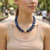 Chunky Beaded Choker Colorful Resin Beads Necklace Boho Beaded Holiday Necklace for Women Summer Vacation Beach Jewelry