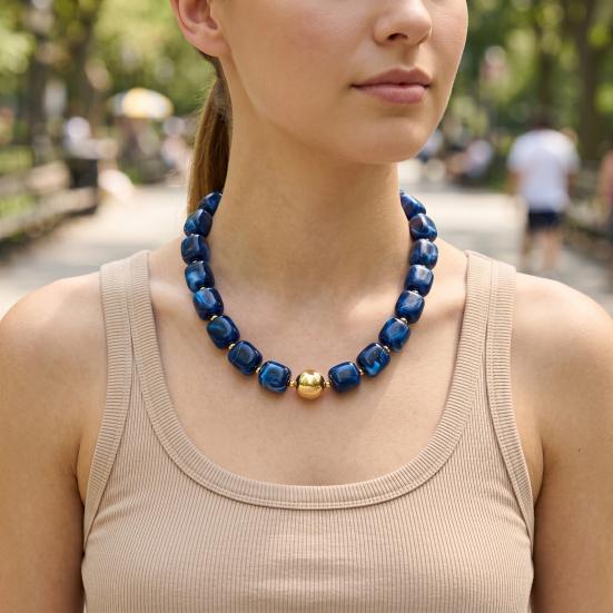 Chunky Beaded Choker Colorful Resin Beads Necklace Boho Beaded Holiday Necklace for Women Summer Vacation Beach Jewelry