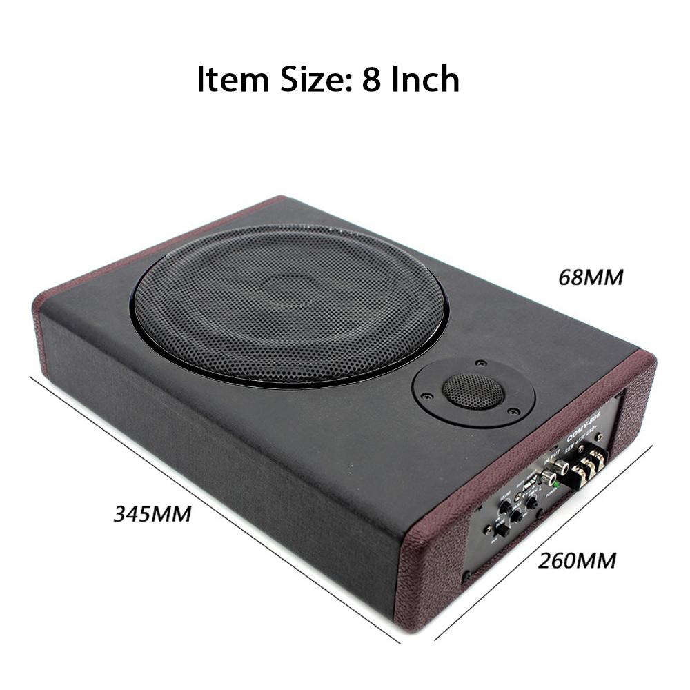 10 Inch 800W Car Audio Slim Under Seat Subwoofer High Power Car Active Sub Bass Speaker Kit with Treble BT Function
