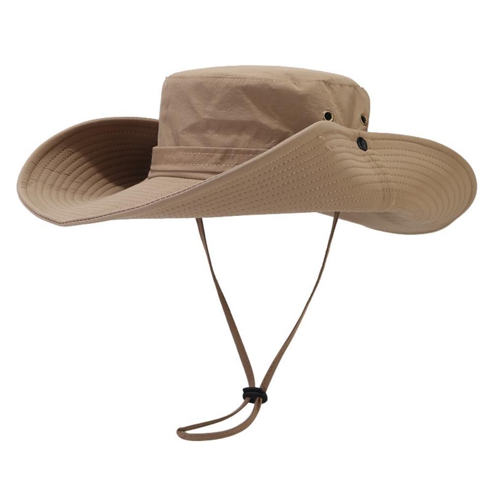 Quick-dry Hiking Fisherman Hat UV Protection Men Bucket Cap Fashion Drawstring Sun Hat  Camping