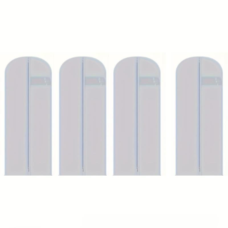 4pcs Extra for long Clothing Bags with Zipper Closure | Heavy-Duty Clear Garment Storage Bags, Dustproof & Moisture-Resistant
